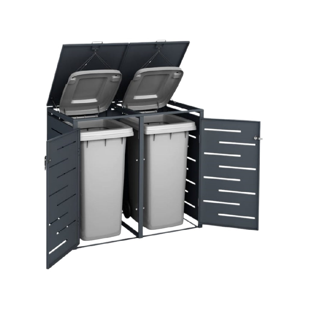 Coffre de rangement pour déchets en métal - utilisation extérieure - dimensions 80 x 40 x 100