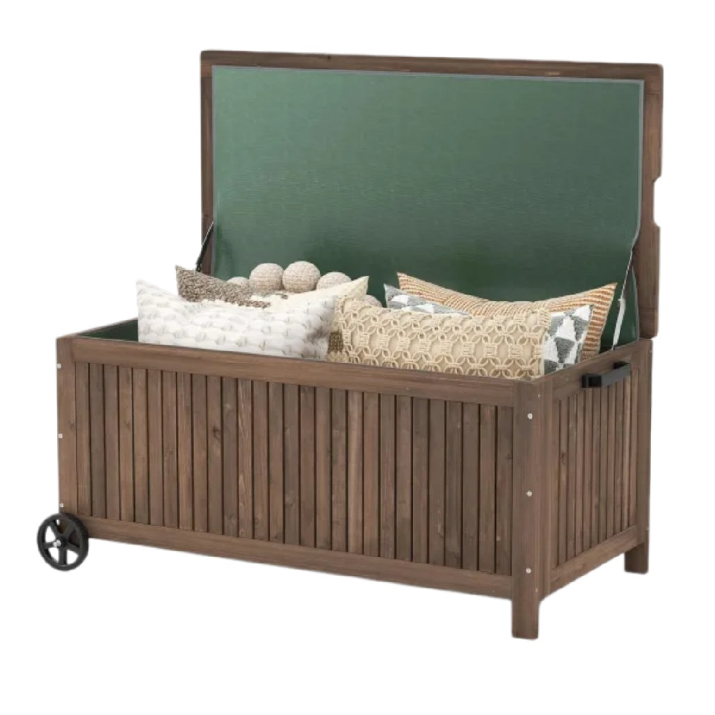 Coffre de rangement en bois pour intérieur ou extérieur - 100 x 45 x 50