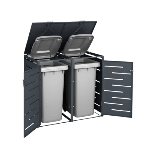 Coffre de rangement pour déchets en métal - utilisation extérieure - dimensions 80 x 40 x 100