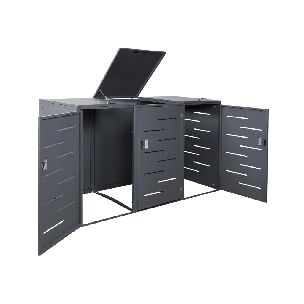 Meuble de rangement extérieur en métal - Utilisation pour le stockage d'outils et d'équipements - 150 x 75 x 90